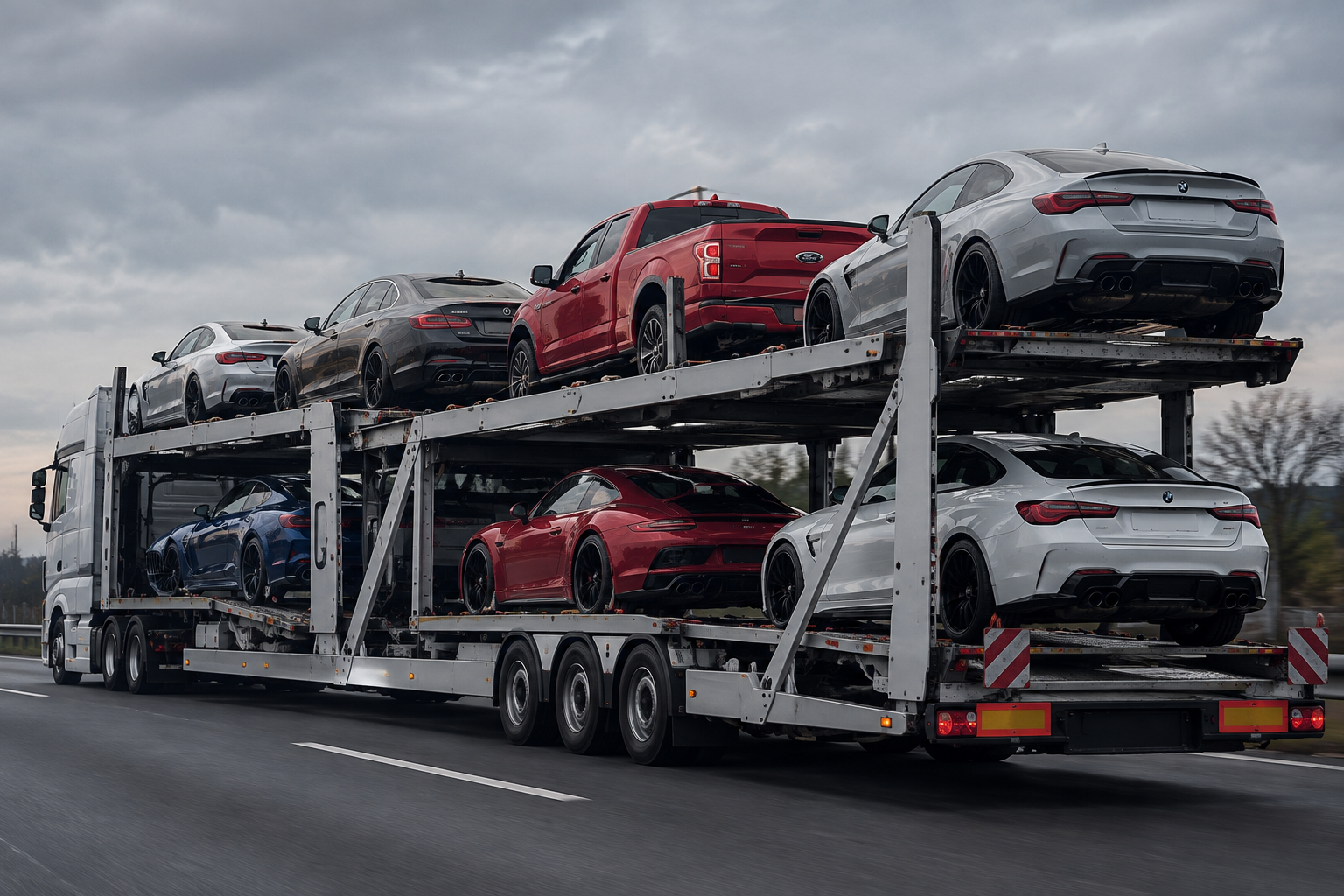 Sports cars being transported from abroad to the Czech Republic